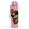 1PC Africa Map Wild Animal 750ml Color Plastic Sports Water Bottle Leakproof Flip Straw Lid Suitable for Sports Office Home Use