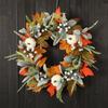 Artificial Pumpkin and Leaf Wreath 40/45cm Fall Harvest Decorative Door Wreath with Faux Berries and Foliage for Seasonal Home Decor