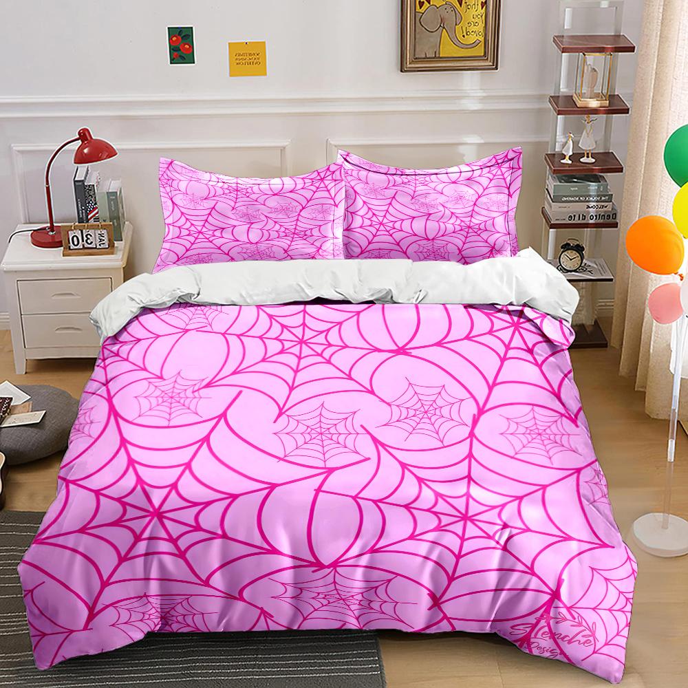 3PC Spider Web Spiders Print Bedding Set Duvet Cover 1 Duvet Cover 2 Pillowcases Adult and Children Bedding Set Luxury To Gifts