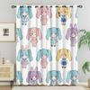 2Pcs Hatsune Miku Chibi Kawaii Style Blackout Curtains Cute Anime Window Drapes Fans Room Kids Room Teen Girl Bedroom Decor Gift
