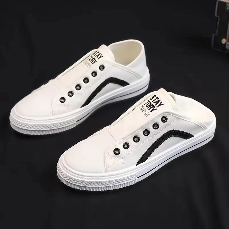 Summer Canvas Shoes for Men Slip-on Male Loafers Comfortable Breathable Male Vulcanized Shoes 2025 Men Canvas Shoes Scarpe Uomo