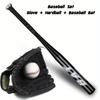 Baseball Training Kit for Teenagers Beginners - Aluminum Alloy Baseball Bat & Catcher's Glove Set Colors: Black Blue Silvery