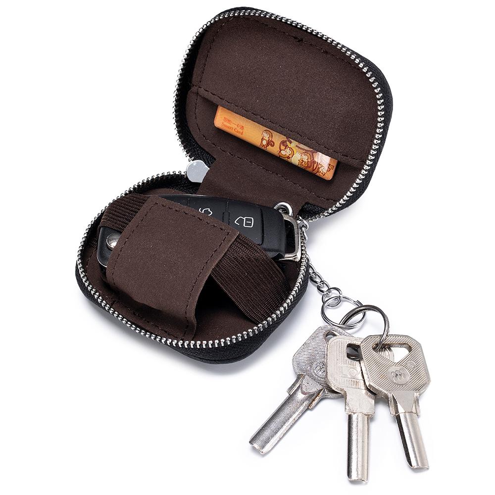 Small Genuine Leather Universal Key Wallets Earbud Case Headphone Storage Case Earphones Carrying Pouch Key Case