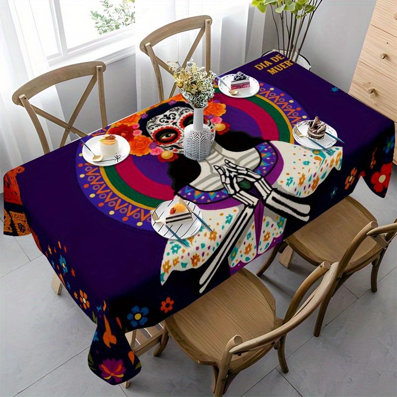 Mexican Folk Art Rectangle Table Cloth for Table Decor Kitchen Dining Waterproof Reusable Tablecloth for Tables Dining Room