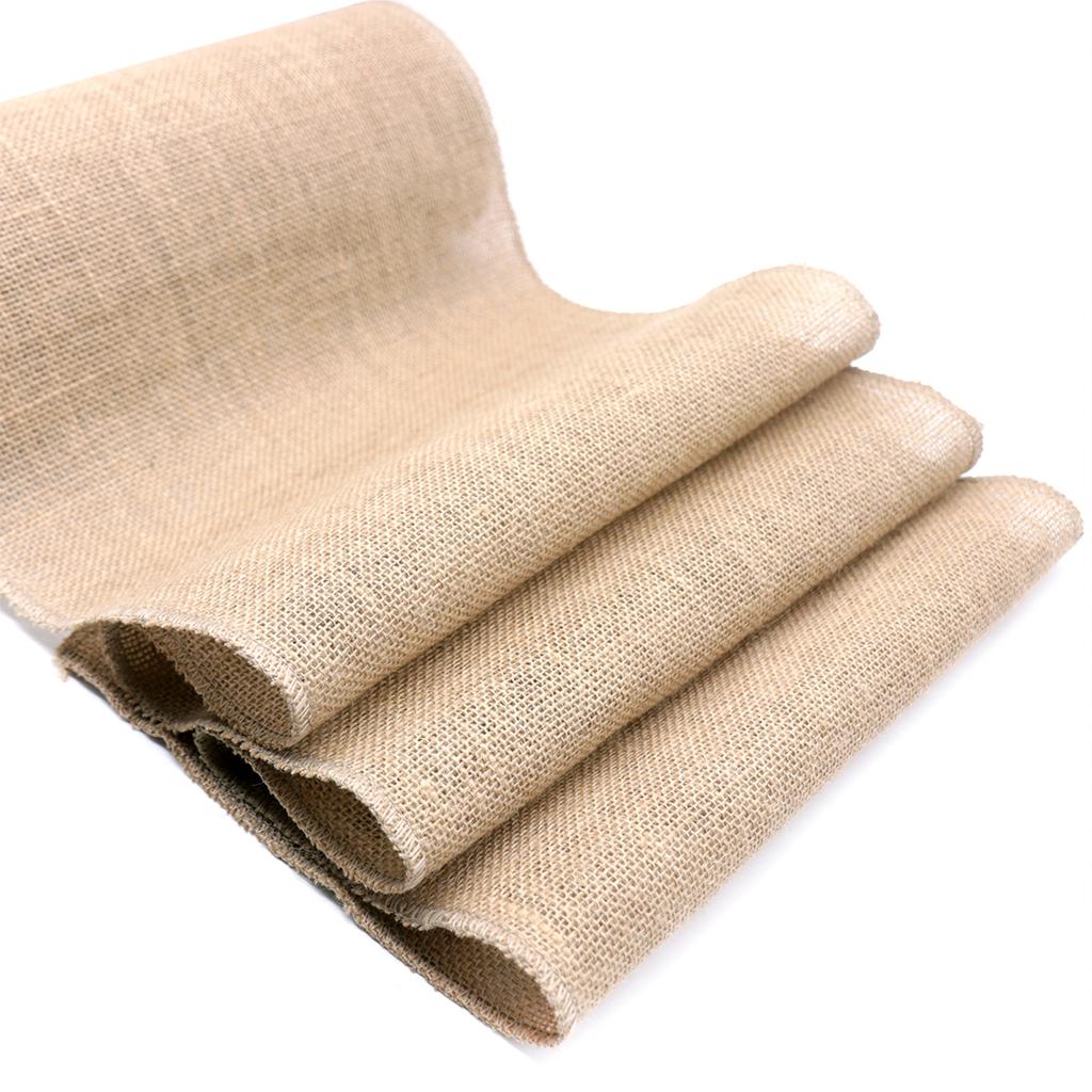 30cm Breite Jute Leinen Vintage Natur Tischläufer Jute Rustikal Khaki Party Land Hochzeit Dekoration Heimparty Stuhldekor