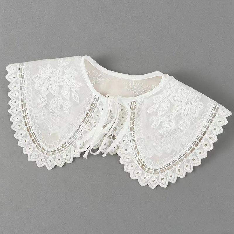 Koreansk Stor Revers Avtakbar Krage for Kvinner Genser Topp Falsk Krage Sjal Skuldersjal Dekor Falske Krager Slips