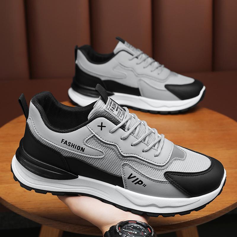 Men's Sports Shoes Breathable Mesh Autumn  New Casual Mesh Running Footwear Non-slip Soft Sole Motorcycle Boots for Men