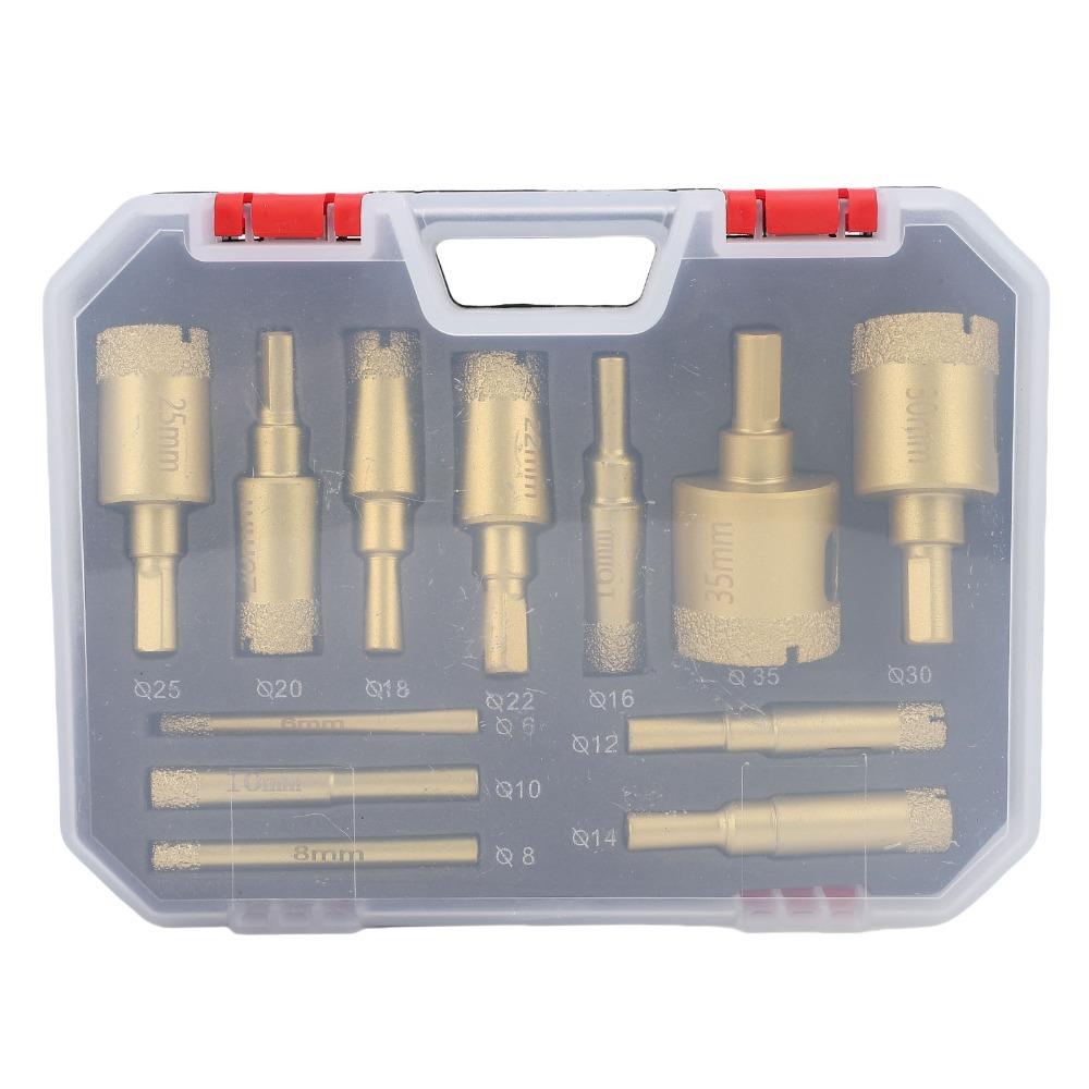 12pcs Multipurpose Tile Hole Opener Set Durable Drill Bits for Brick Diamond Hole Saw Kit  Glass