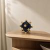 Spherical Metal Decorative Ornament Versatile Orb with Raised Spheres EyeCatching Black