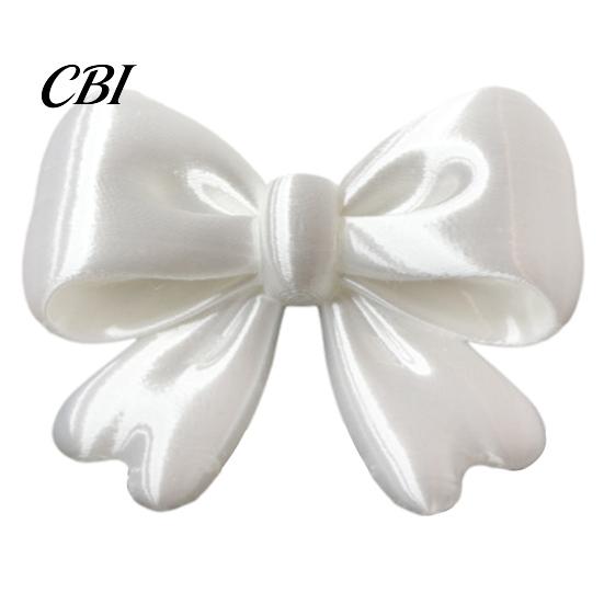 Shiny Bow Keychain Decor 3D Printed Silky Keychain, Satin Ribbon Bag Charm Pendant, Cute Glossy Personalized Backpack Accessory for Purse Zipper, белый
