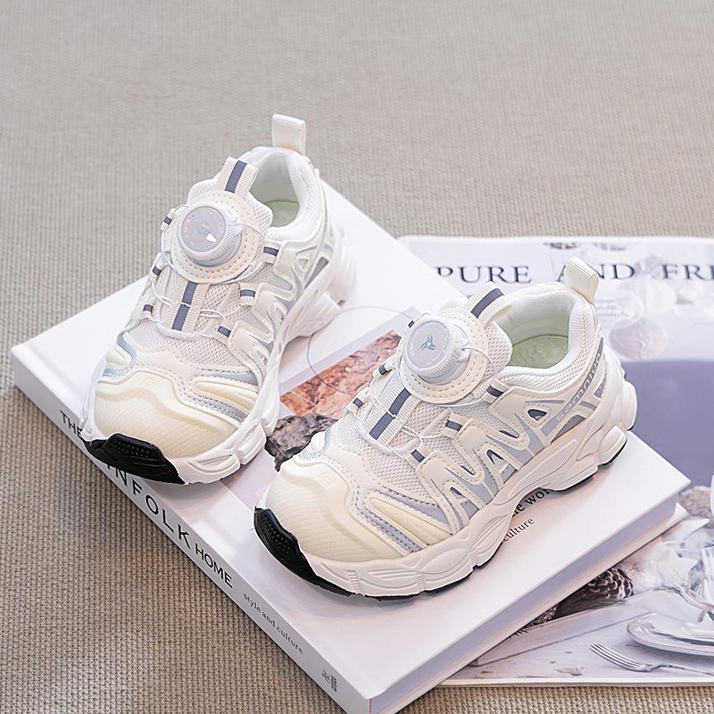 Pink Rotating Buckle Sneakers Girls New Autumn Children's Shoes Dad Shoes Boys Hiking Shoes Tide Brand