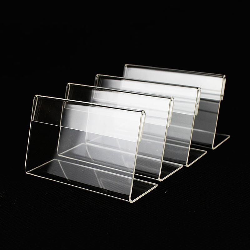 Transparent Price Tag Stand Accessories Plastic Mini Sign Display Holder Card
