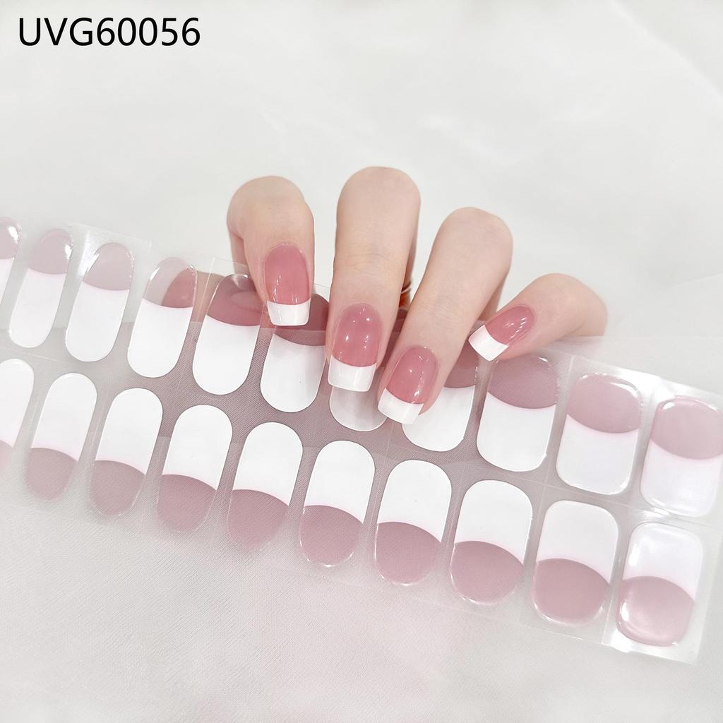 Transparent Nude UV Gel Nail Art Stickers: Semi-Cured, Semi-Baked Manicure Sheets