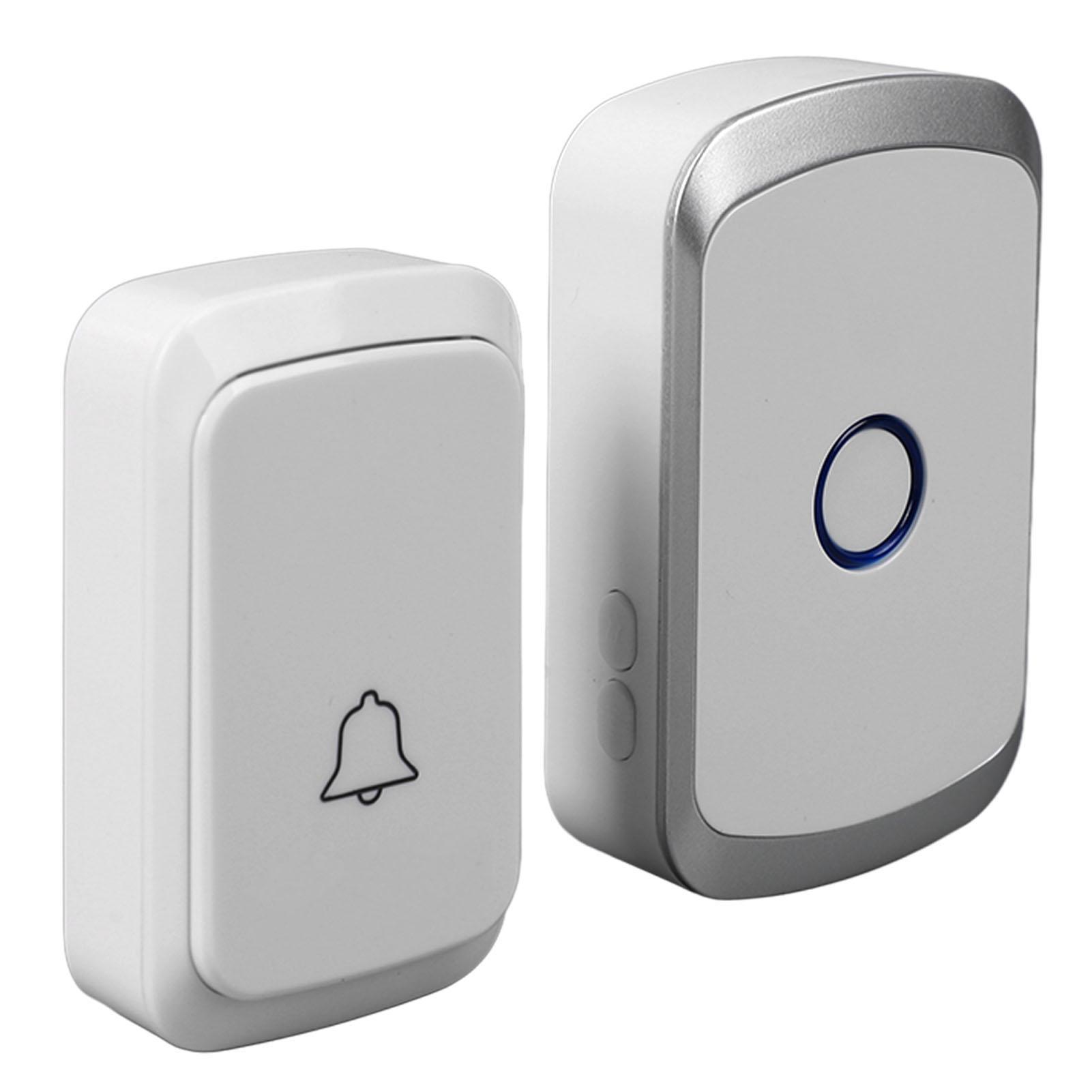 

Комплект дверного звонка беспроводной с питанием от батареек серебристый дверной звонок с 1 передатчиком 1 приемником для дома