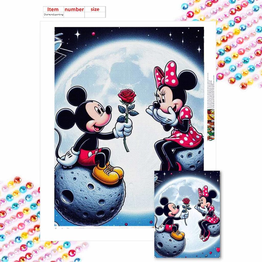 5D DIY Diamond Art Painting Kits for Adults, Mickey Who Proposed Full Round Crystal Diamond Kits for Beginner for Home Wall Decorate