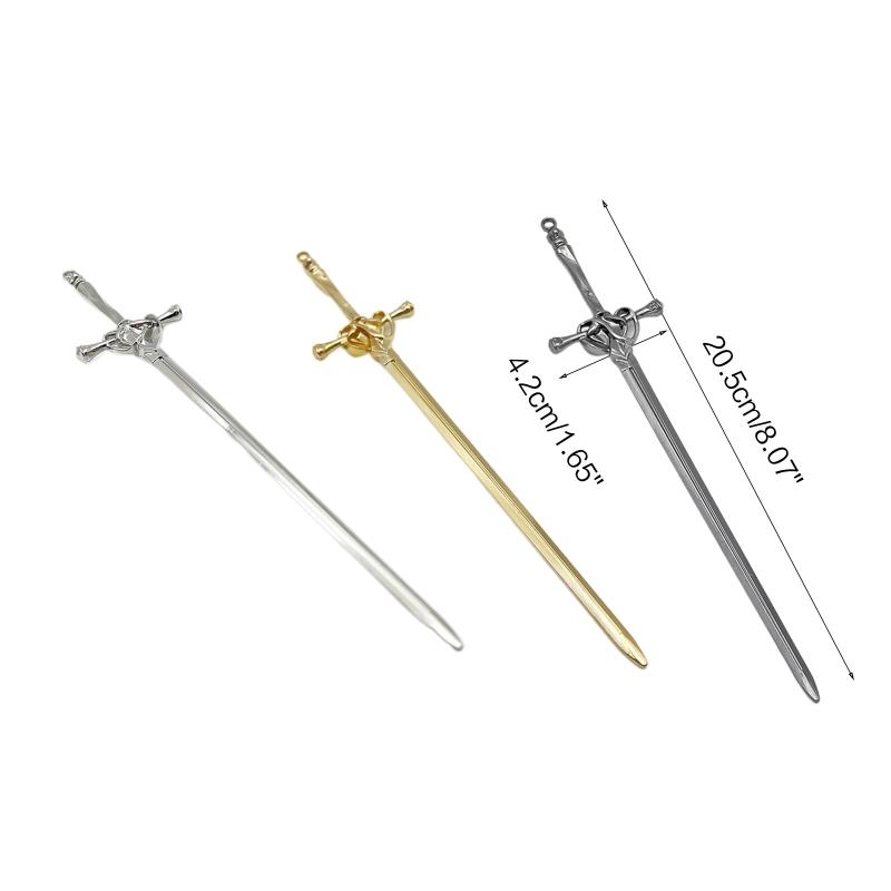 Sword Hairpins Handmade Carved Hair Sticks for Women Chinese Hair Chopsticks for Long Hair Vintage Metal Hair Sticks
