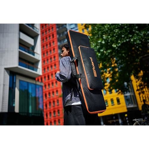 Roland CB-V61 Keyboard Bag for 61 Keys, Durable Carrying Bag with Customizable Interior, Backpack Straps, Large Capacity Pocket, Includes Three Keycha