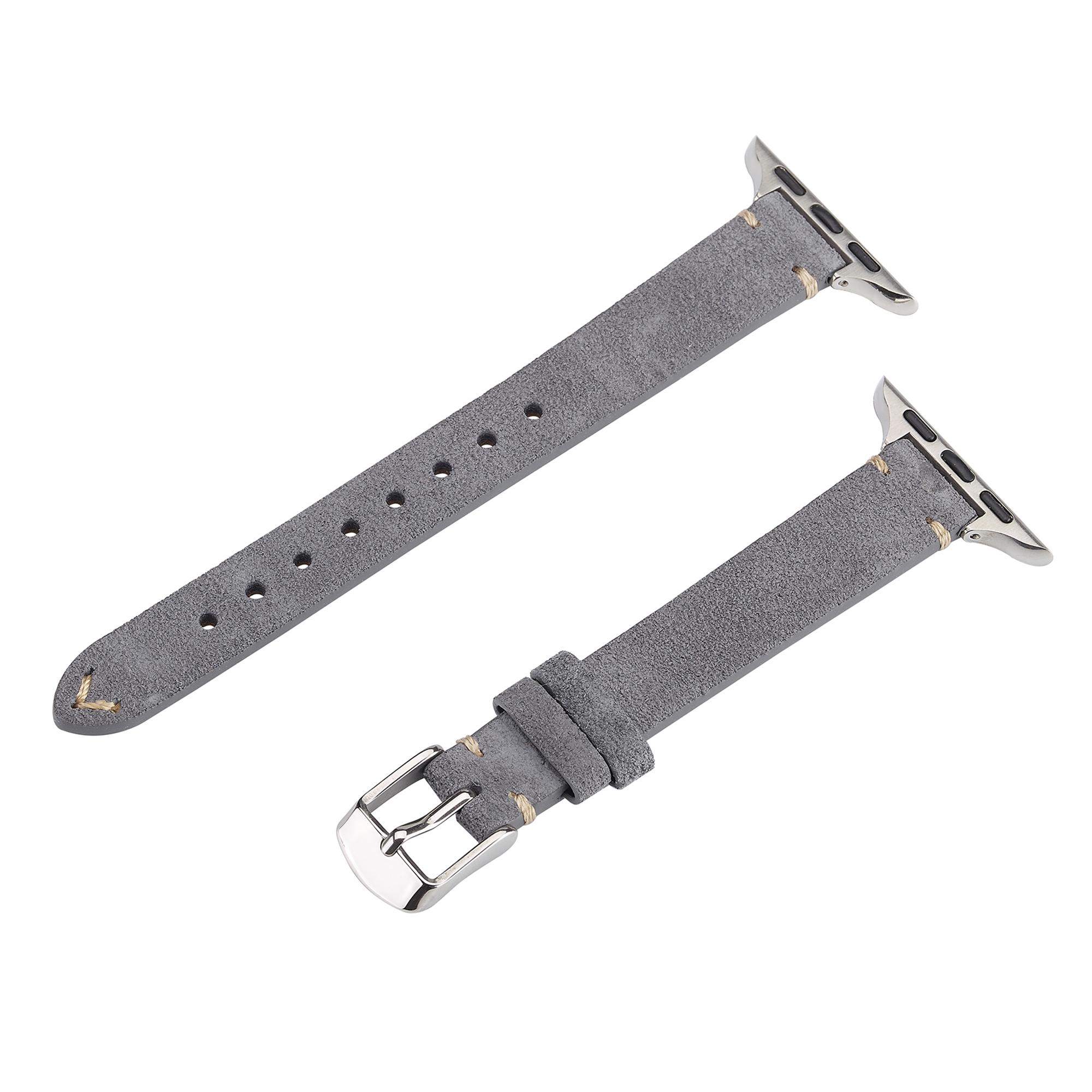 

Ремінець для Apple Watch Series 10 Ultra 9 8 7 SE 6 5 4 3 2 1 46mm 49mm 45mm 44mm 42mm З натуральної коров ячої шкіри Простий матовий ремінець Grey