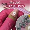 6Pcs Nail Art Stamp Pen Set Easy To Use DIY Gel Nail Pens for Beautiful Flower Patterns Nail Stamping Polish Printer Kit for Manicure