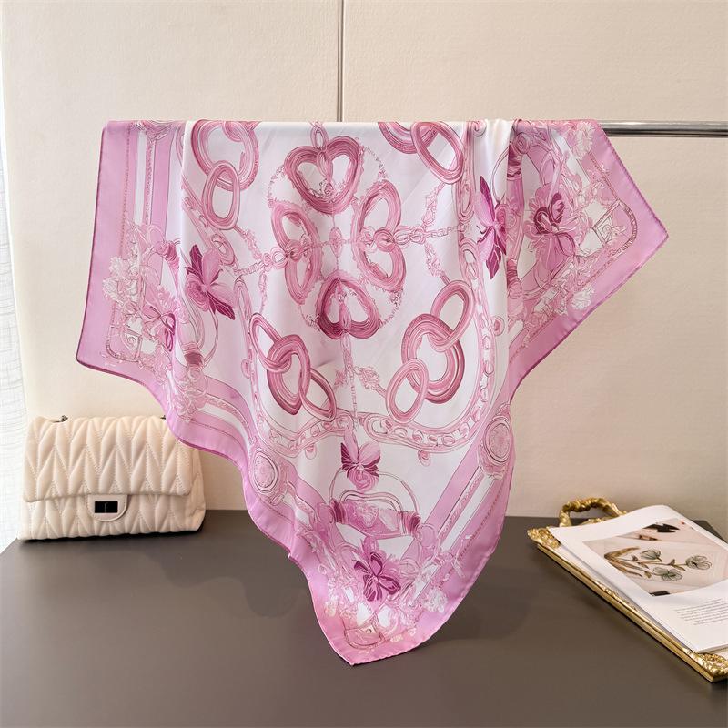 

New Luxury 2026 Design Square Silk Scarf Women 70*70cm Bandana Soft Hair Band Wrap Hijab Neckerchief Hairband Headband Foulard 70x70cm