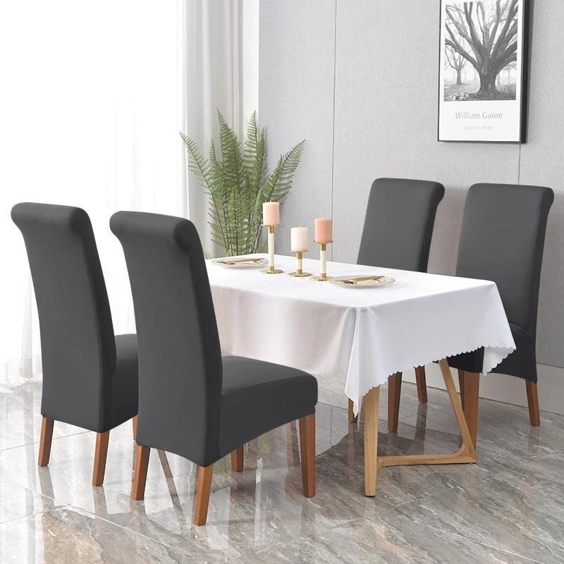 Coprisedie Elasticizzati in Spandex Monocolore Per Sala da Pranzo Cucina Matrimonio Ufficio Hotel Tessuto Durevole in Poliestere