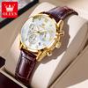 OLEVS 5523 Womens Watch Fashion Casual Original Wristwtach Waterproof Luminous Wristwatch Multifunctional Chronograph Date Watch
