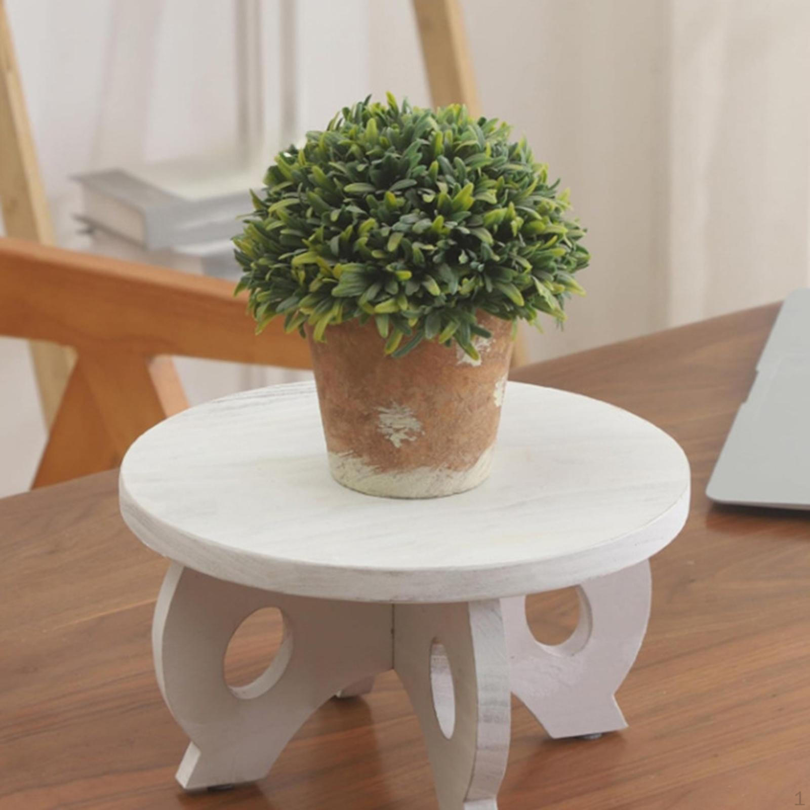 

Круглая деревянная подставка для растений, держатель цветочного горшка, спальня, уличный стол, стойка для растений для углового отеля белый