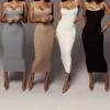 Summer Women Colorblock Cami Dress Sexy Backless Bodycon Slim Fitted Dress for Women