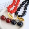 Y2K Fashion High-End Cherry Pearl Stainless Steel Pendant Jewelry