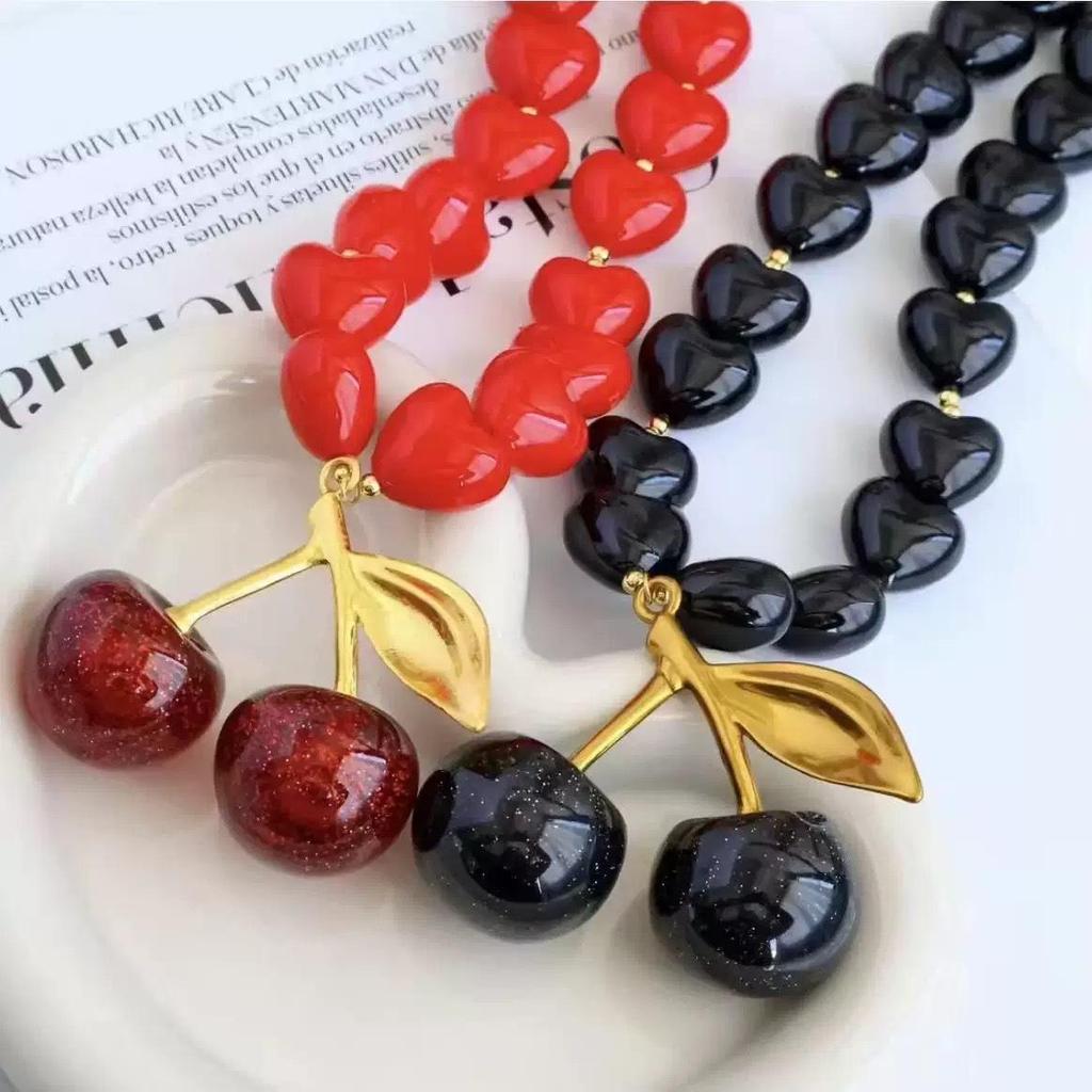 Y2K Fashion High-End Cherry Pearl Stainless Steel Pendant Jewelry