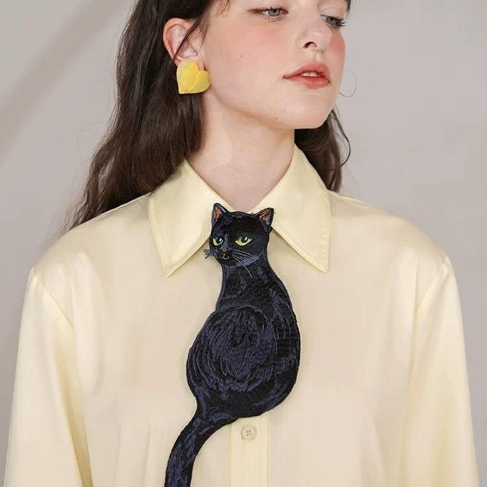 Retro Personality Cat Tie Original Design Cat-Shaped Black Cat Tie Festive Design Niche Design Bow Tie Formal Occasions