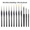 3/6pcs Dry Brush Painting Goat Hair Professional Miniature Paint Brush Set for Art Acrylic Watercolor Micro Detailing Drybrush