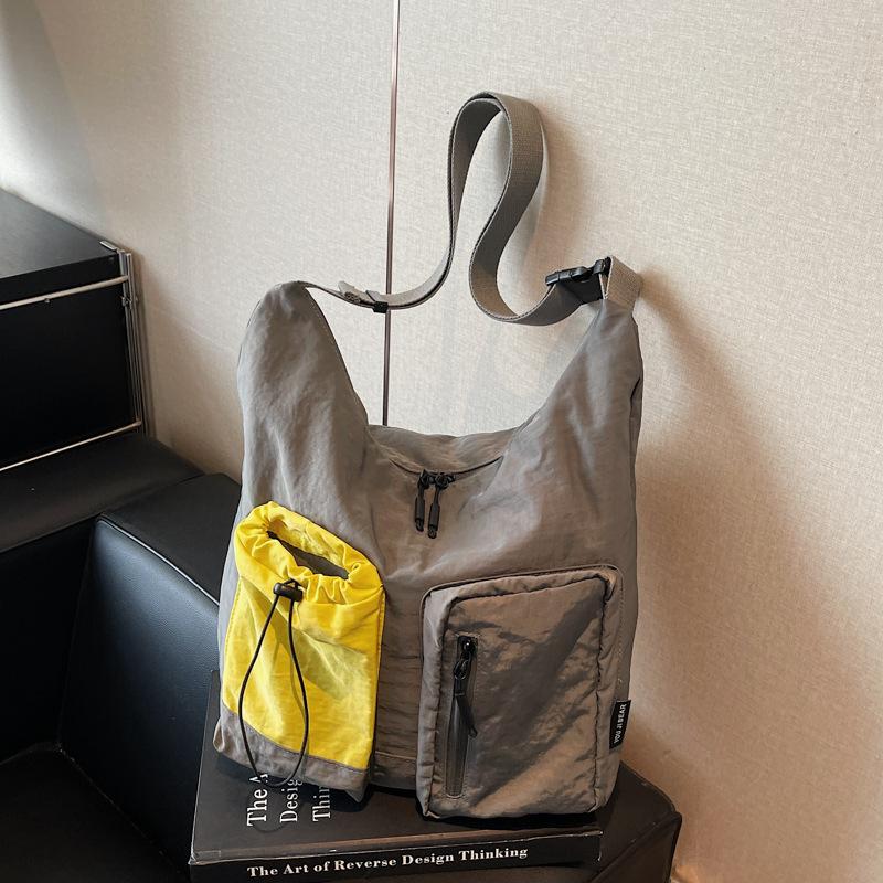 

Tote messenger bag women s large-capacity bag commuter backpack casual shoulder bag going out female college student class bag серый