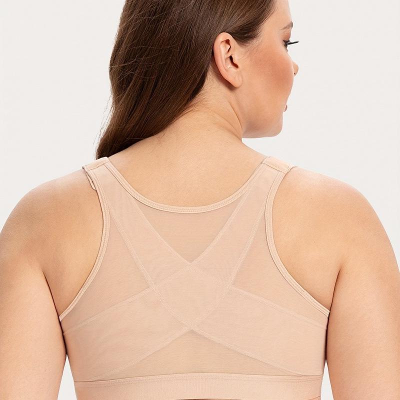 2025 Plus Size Front Buckle Wireless Bra for Women in Europe and America