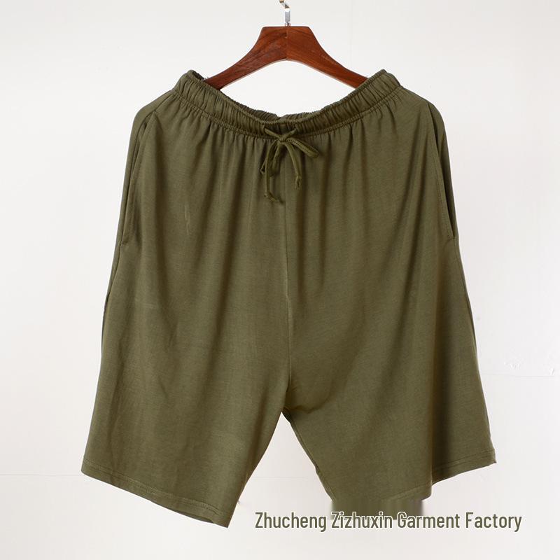 Pánské modální pětibodové spací šortky - Tenké, prodyšné, letní nadměrné domácí oblečení.