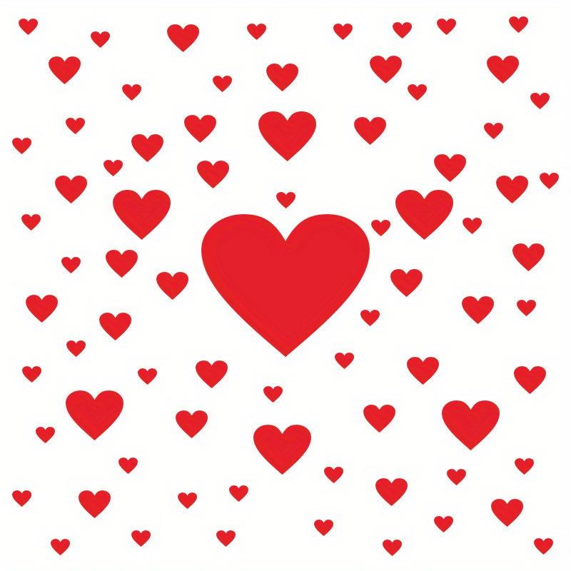 Reusable Red Heart Window & Wall Stickers-Glossy PVC Removable Decals,Multi-Surface-Valentine's Day, Wedding, Party Decorations