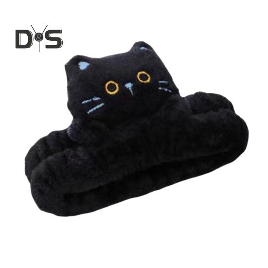 1/3Pcs Cartoon Cat Decor Headbands Coral Fleece Elastic Makeup Face Wash Hair Band Women Spa Headband