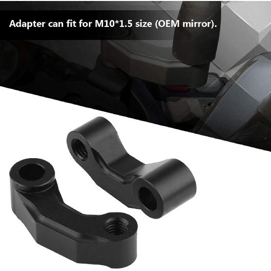 Aramox Universele 10mm Stuur Spiegelhouder Verhogers Verlengstukken Adapters Motorfiets Spiegel Verhoger Verlengbeugel voor R1200GS LC/ADV 13-18 R nineT/R1200R