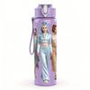1PC Two Casual Ladies Walking 750ml Color Plastic Sports Water Bottle Leakproof Flip Straw Lid Suitable for Sports Office Home Use