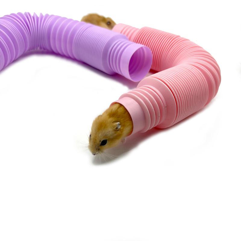 Fun Small Pet Hamster Ferret Rabbit Tunnel Collapsible Telescopic Pipe Training Channel Pipe Stretch Tube Hamster Toy Accessory