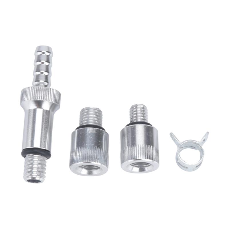 Plastic Brake Fluid Service Pump Kit with Clear Flexible Tubing, Two Straight Tubes and Threaded Connection Pieces for Vehicle Maintenance