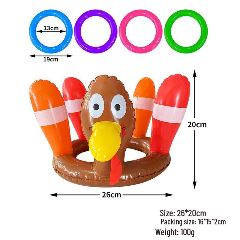 Inflatable Water Basketball Hoop and Ring Toss Set for Beach and Pool Fun