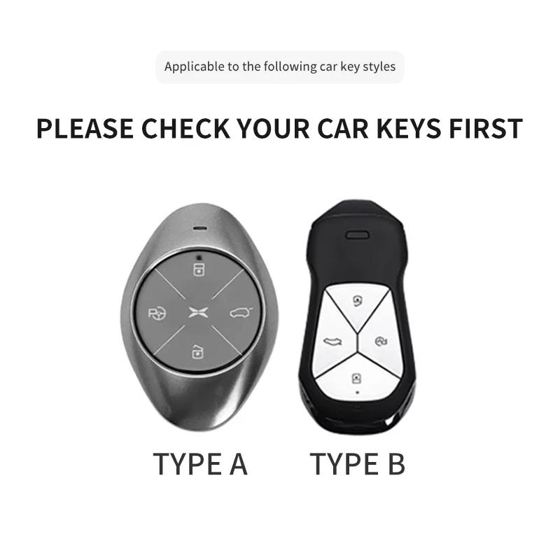 Car Key Case Cover Shell Fob for Xiaopeng Xpeng P5 P7 G3 G6 G9 G3i 2021- 2025 PU Car Key Remote Holder Keychain Accessories