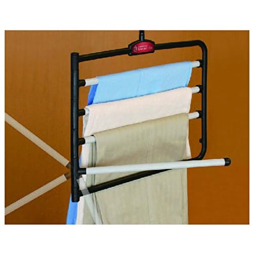 Sawafuji American Hanger DX Clothes Hanger, Black, 368mm Wide, Fits Slacks, Pants, Trousers, and Ties, 360 Rotation, Non-Slip, Space-Saving, Easy To