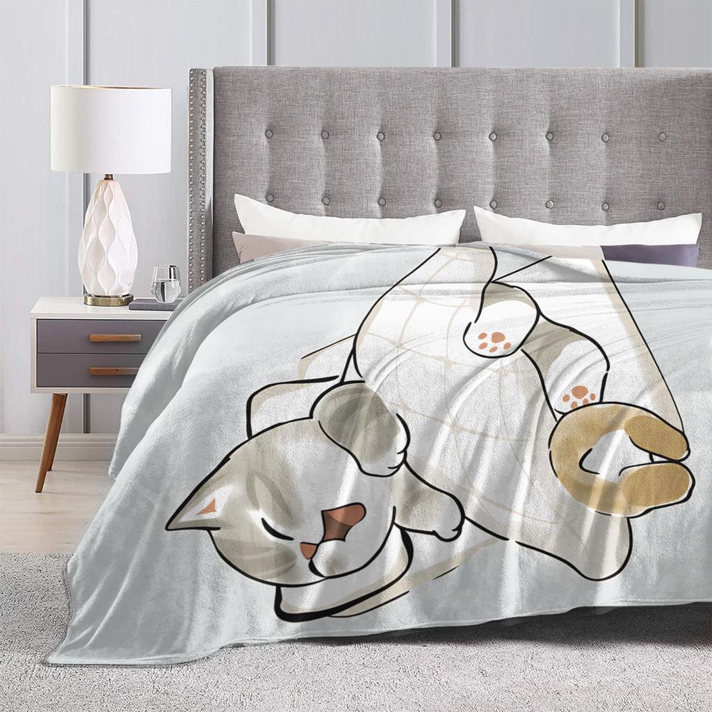 Mofusand Super Warm Blanket  Kids Adult Plush Throw Blanket Funny Outdoor Flannel Bedspread Sofa Bed Cover