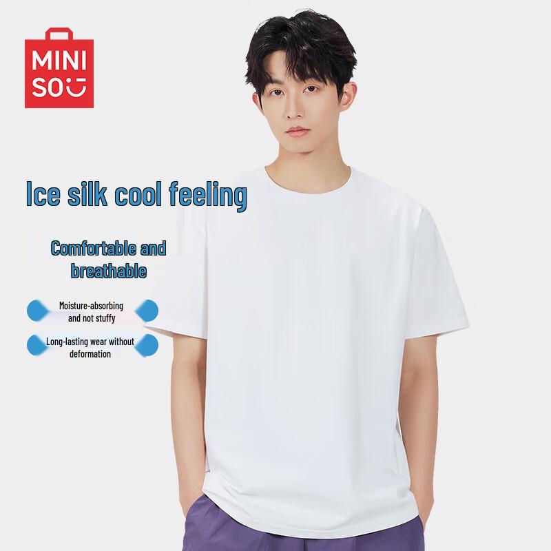 MINISO Men s Ice Silk Cooling Short Sleeve T-Shirt L