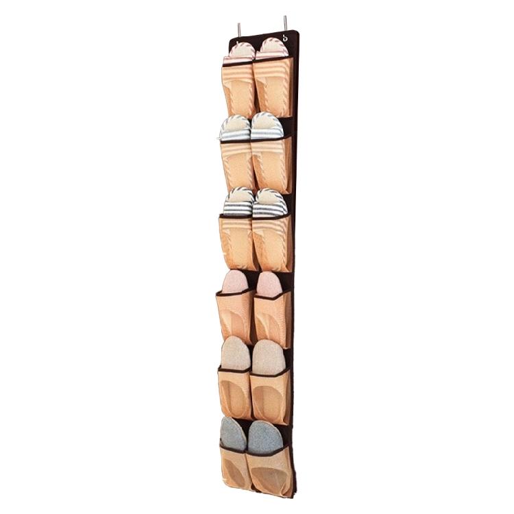 12/24 Grid Hanging Shoe Rack Over the Door Hanging Shoe Organizer with Hooks for Home