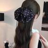 Large Summer Lace Edge Bow Claw Clip Hair Accessory for Women - Multi-Layer Feather Design