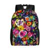 Blommiga Les Fleurs Livfull Blommig Skolväska Herr Sportig Vardaglig ryggsäck Stor Kapacitet Laptopväska Tillbaka till Skolan Säsong