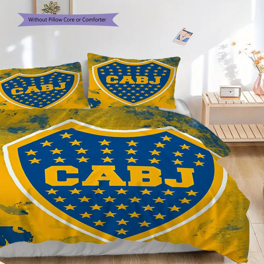 Boca Juniors Pattern Bedding Quilt Set Quilt Cover Pillowcase Home Decoration Birthday Gift (1 * duvet cover + 2 * pillowcase, without core)